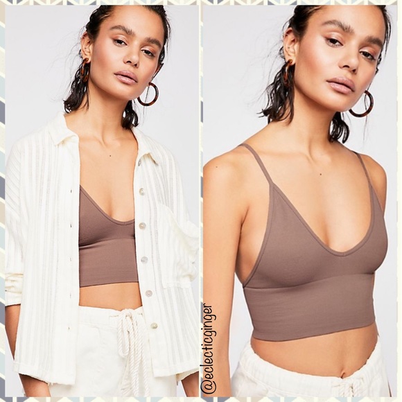 Free People SAND brown Ali low back bra - Picture 7 of 7